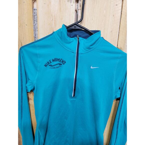 Nike Running Dri-Fit Womens Long Sleeve XSmall Turqoise WA D.C Marathon - Picture 4 of 12